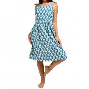 NEW MATA TRADERS provence dress in marigold blue